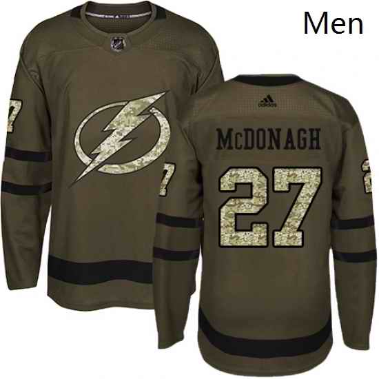 Mens Adidas Tampa Bay Lightning 27 Ryan McDonagh Authentic Green Salute to Service NHL Jersey